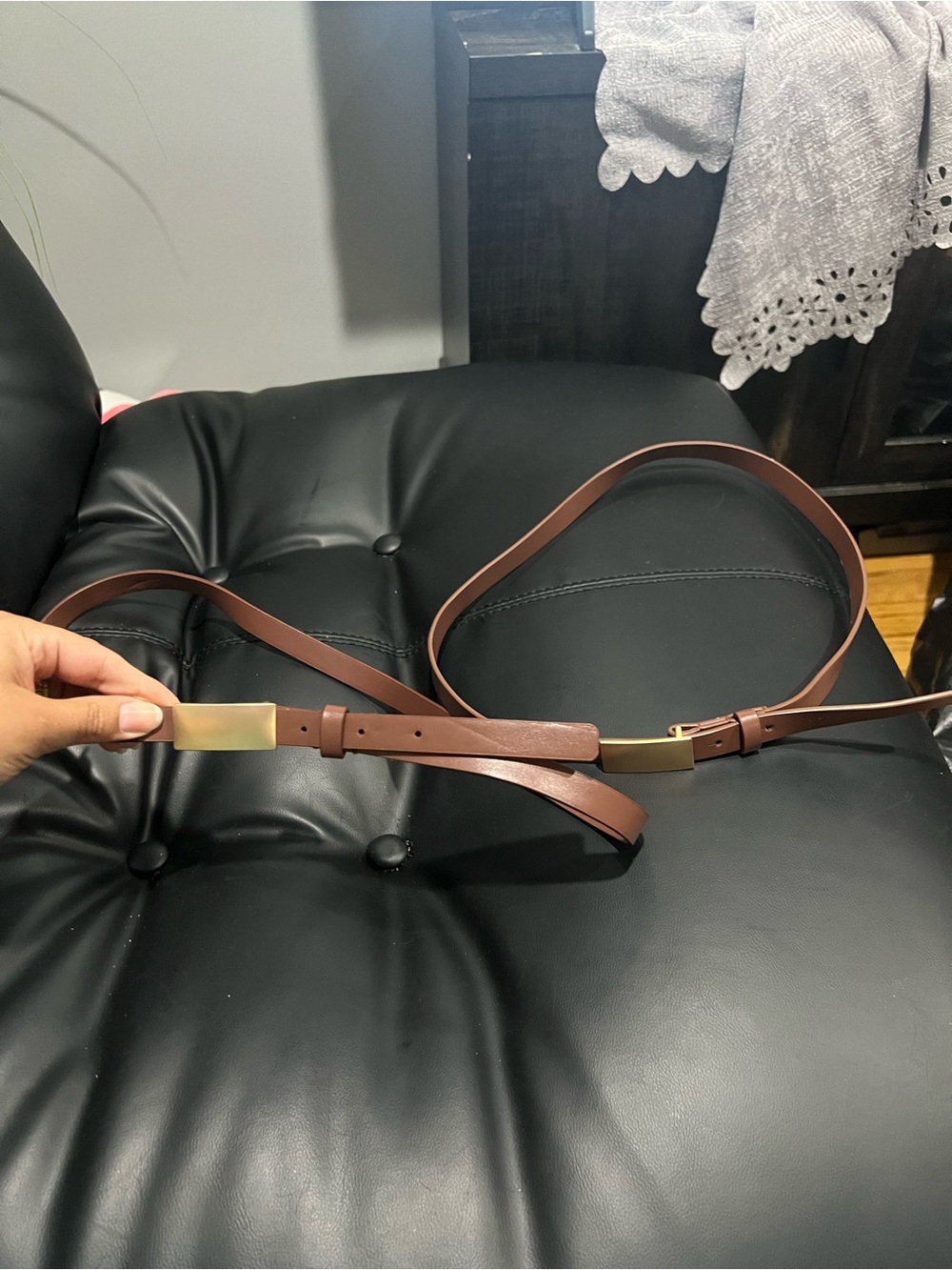 Faux Leather Slim Women’s Belt comes in multiple size and colors